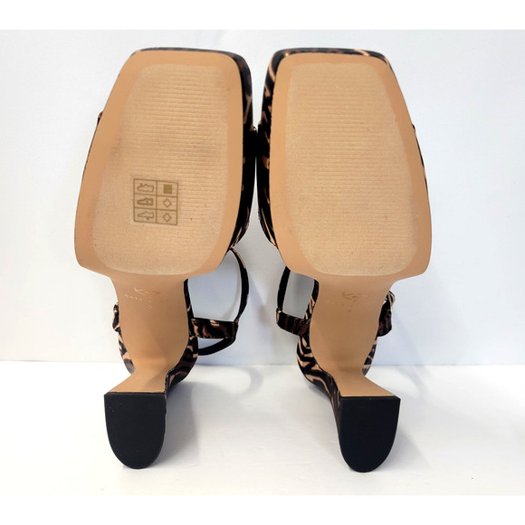 Katy Perry Square Open Sandal Shoes Womens Size 9 Animal Print Heels - Picture 12 of 16